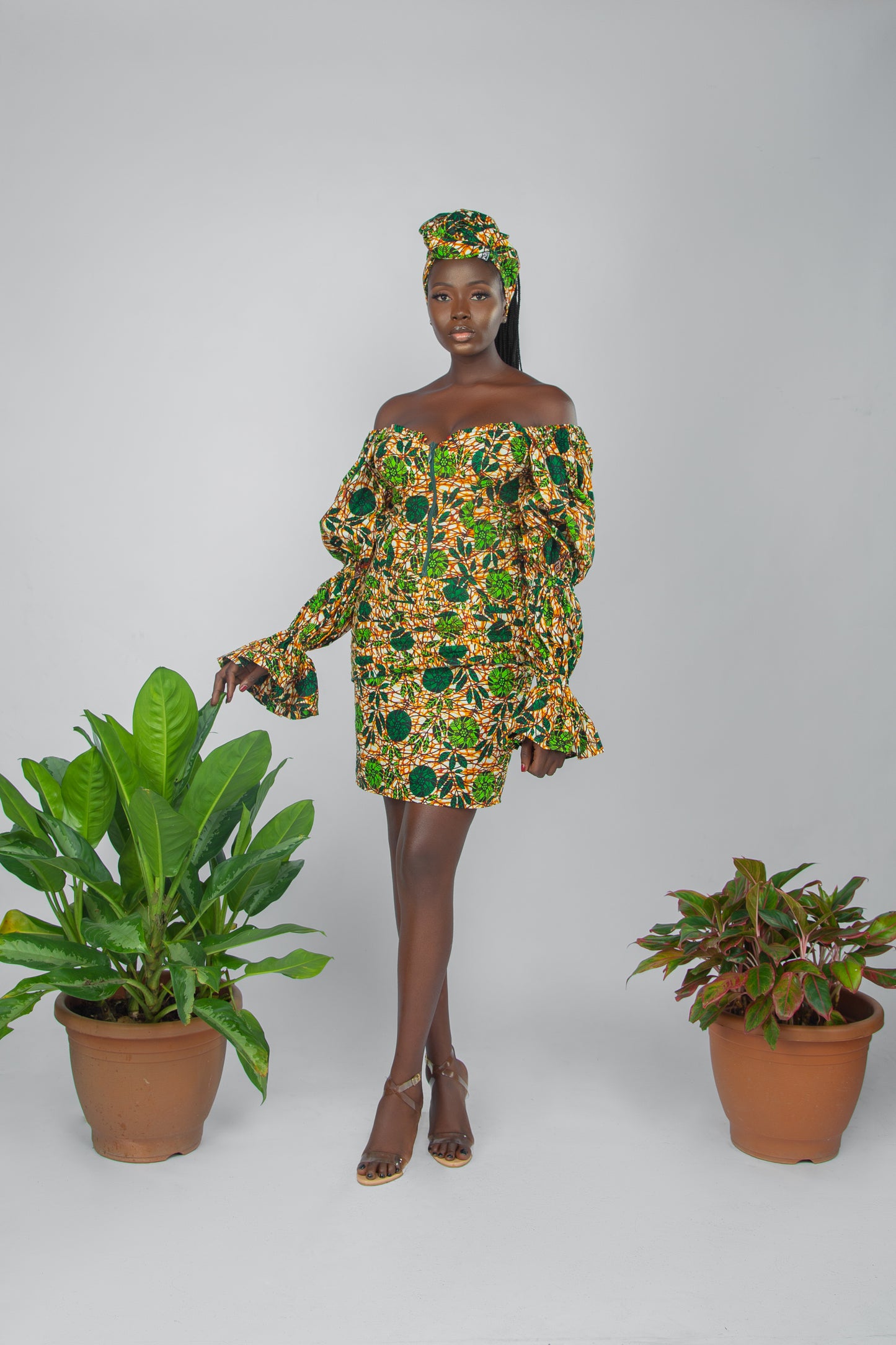 AREWA African Print Skirt