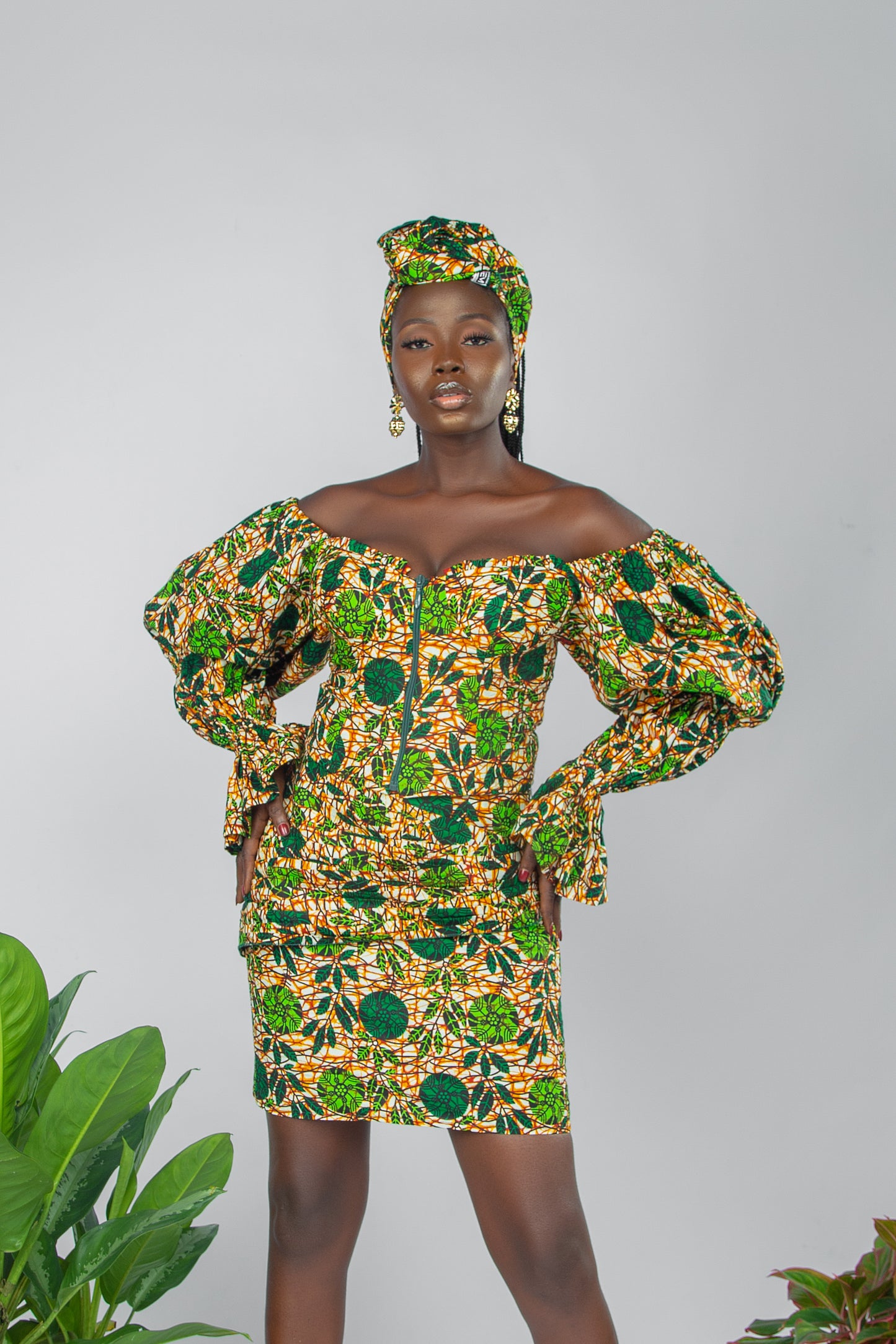 AREWA African Print Skirt