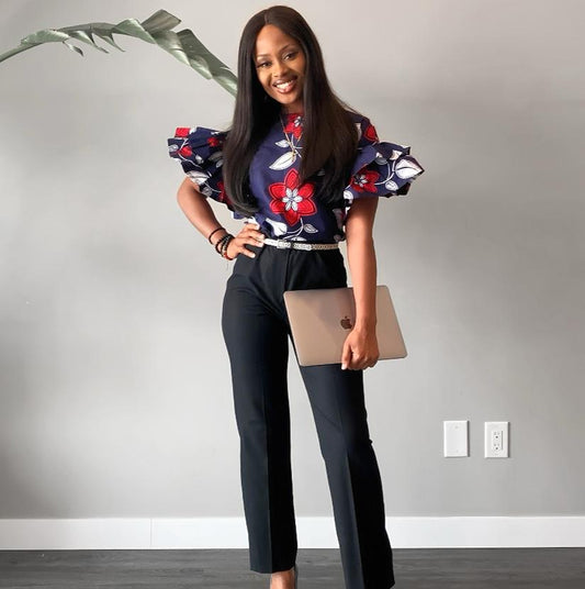 Lara African Print Blouse